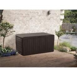 Keter Marvel Plus Outdoor Garden Storage Box 270L - Brown -Sandtex Shop 12808515 1794900060806534