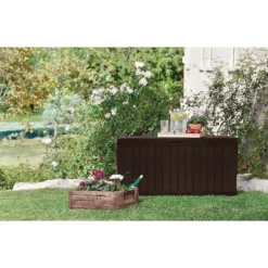 Keter Marvel Plus Outdoor Garden Storage Box 270L - Brown -Sandtex Shop 12808515 7684900072042860