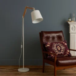 Caleb Floor Lamp - White -Sandtex Shop 12809239 8234832987395329