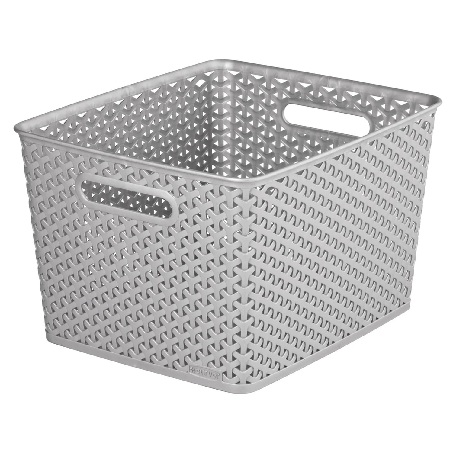 Curver My Style Large Rectangular Plastic Storage Basket - Grey - 18L 3 Curver My Style Large Rectangular Plastic Storage Basket - Grey - 18L