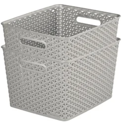 Curver My Style Large Rectangular Plastic Storage Basket - Grey - 18L 12 Curver My Style Large Rectangular Plastic Storage Basket - Grey - 18L -Sandtex Shop 12814518 1964832988641727