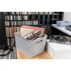 Curver My Style Large Rectangular Plastic Storage Basket - Grey - 18L 15 Curver My Style Large Rectangular Plastic Storage Basket - Grey - 18L -Sandtex Shop 12814518 6064832988437034
