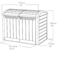 Keter Store It Out Ultra Outdoor Garden Storage Shed - Beige & Brown - 2000L -Sandtex Shop 12815621 9184833203934891