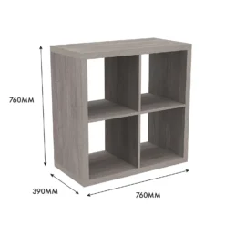 Clever Cube 2x2 Storage Unit - Grey Oak -Sandtex Shop 12816001 6645023383832989