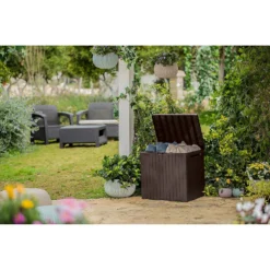 Keter City Outdoor Garden Storage Box 113L - Brown -Sandtex Shop 12822290 1104900073787729