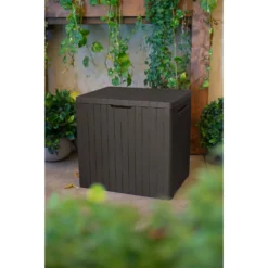 Keter City Outdoor Garden Storage Box 113L - Brown -Sandtex Shop 12822290 1124900073755494
