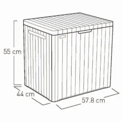 Keter City Outdoor Garden Storage Box 113L - Brown -Sandtex Shop 12822290 1474900073877924