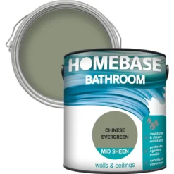 Homebase Bathroom Mid Sheen Paint - Chinese Evergreen 2.5L