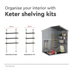 Keter Manor 6 X 5ft Outdoor Plastic Garden Storage Shed - Grey -Sandtex Shop 12840570 1695036178345567