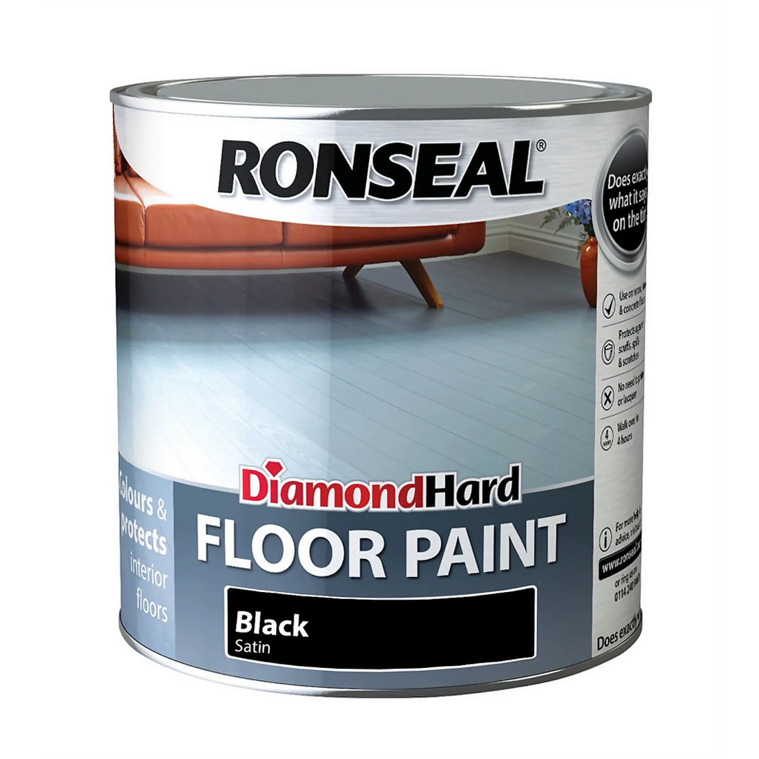 Ronseal Diamond Hard Black - Floor Paint - 2.5L 3 Ronseal Diamond Hard Black - Floor Paint - 2.5L