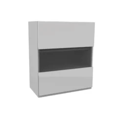 Handleless Grey Gloss 500mm Glass Wall Unit