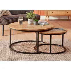 Kubu Coffee Table Nest - Set Of 2 -Sandtex Shop 12844150 6294907793644268