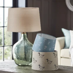 Country Living Annabelle Patterned Cotton Drum Lamp Shade - 25cm -Sandtex Shop 12882915 2004861119709269