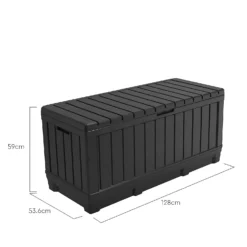 Keter Kentwood Outdoor Garden Storage Box 350L - Graphite -Sandtex Shop 12885762 1494899008656236