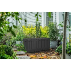 Keter Kentwood Outdoor Garden Storage Box 350L - Graphite -Sandtex Shop 12885762 3464899008568981