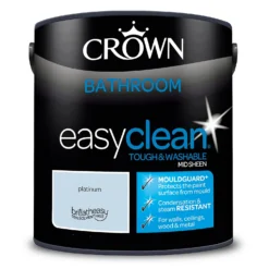 Crown Easyclean® Mouldguard+ Bathroom Mid Sheen Washable Multi Surface Paint Platinum® - 2.5L -Sandtex Shop 12886770 6954853415925305