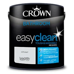 Crown Easyclean® Mouldguard+ Bathroom Mid Sheen Washable Multi Surface Paint Soft Steel® - 2.5 L 15 Crown Easyclean® Mouldguard+ Bathroom Mid Sheen Washable Multi Surface Paint Soft Steel® - 2.5 L -Sandtex Shop 12886778 1174853416077435