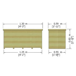 Shire Tongue & Groove Wooden Storage Box - 4x2ft -Sandtex Shop 12887189 1604851576664698