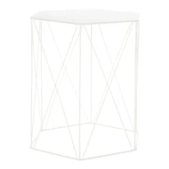 Hex Side Table Set Of 2 White -Sandtex Shop 12888151 2014947208431936