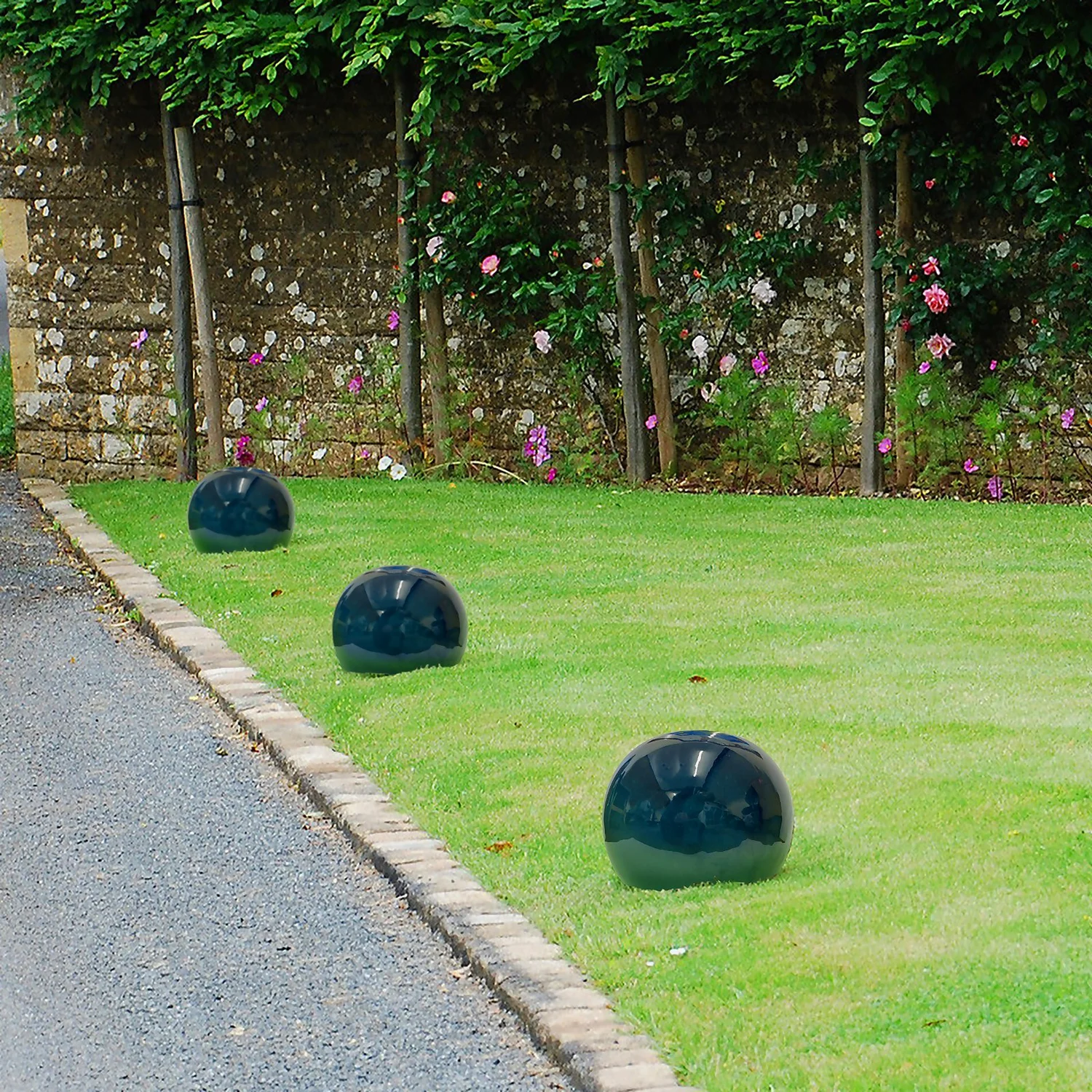 Chiswick Green Sphere Garden Ornament - 25cm 4 Chiswick Green Sphere Garden Ornament - 25cm - Image 2