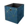 Clever Cube Velvet Geometric Insert - Smokey Blue & Gold -Sandtex Shop 12932951 1424887876770175