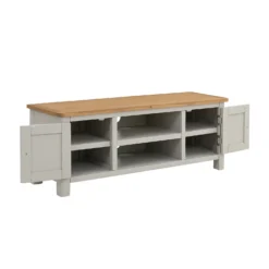Norbury Wide TV Stand - Grey -Sandtex Shop 12940856 1484873338403434
