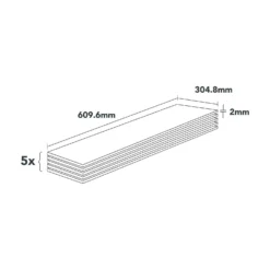 Plancs White Slate Self-Adhesive Vinyl Floor Tile - 5pc Pack Covers 0.93sqm -Sandtex Shop 12968597 4854946463268914