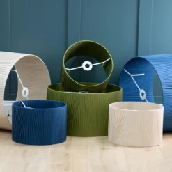 Raye Olive Drum Pleated Silk Shade - 30cm -Sandtex Shop 13139397 2044944148239567