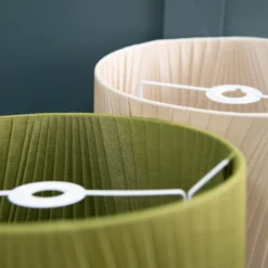 Raye Olive Drum Pleated Silk Shade - 30cm -Sandtex Shop 13139397 7524944148160835