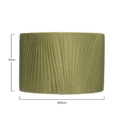 Raye Olive Drum Pleated Silk Shade - 30cm -Sandtex Shop 13139397 8284900555608804