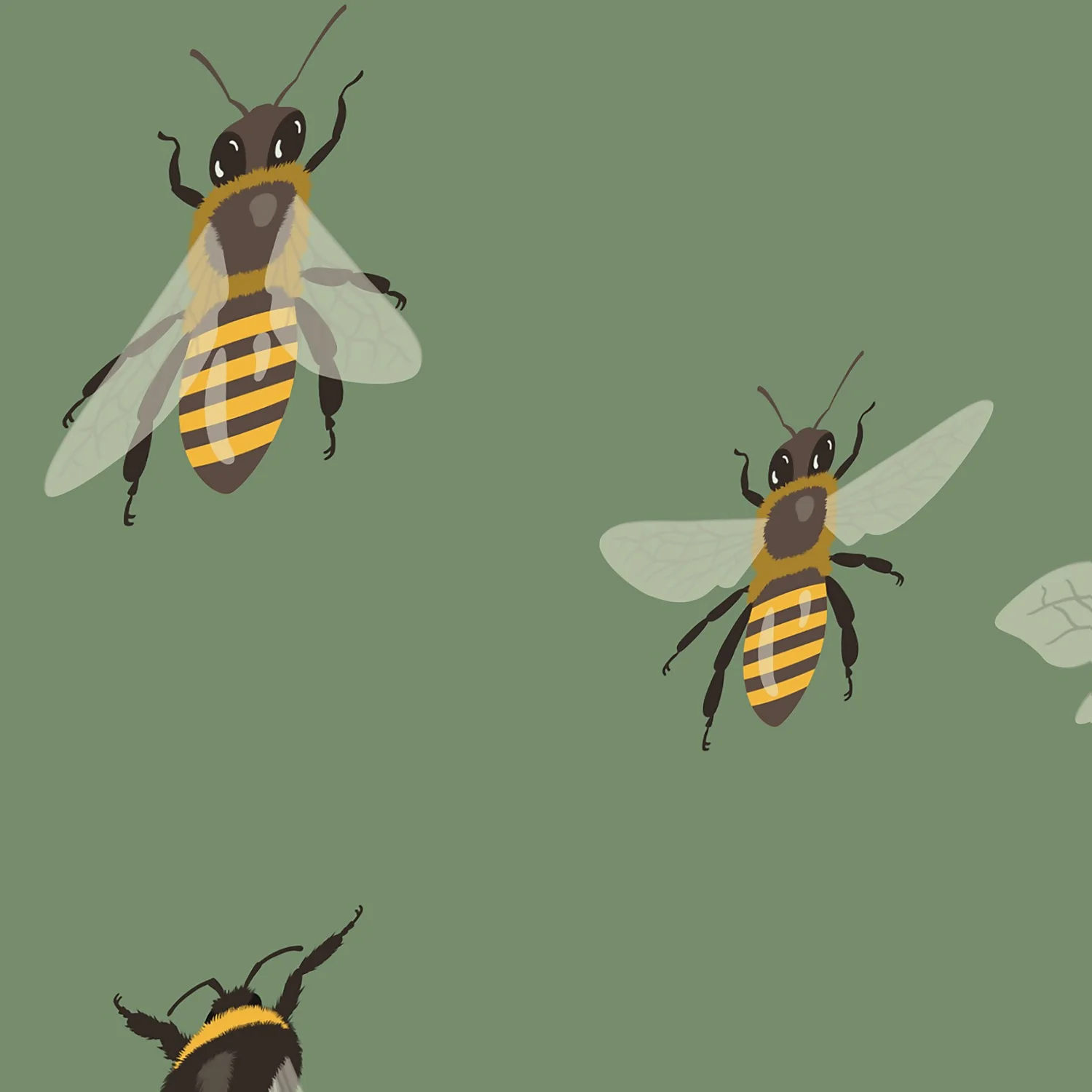 Curver Stockholm Bees Deco Storage Box - Green - 22L 7 Curver Stockholm Bees Deco Storage Box - Green - 22L - Image 5