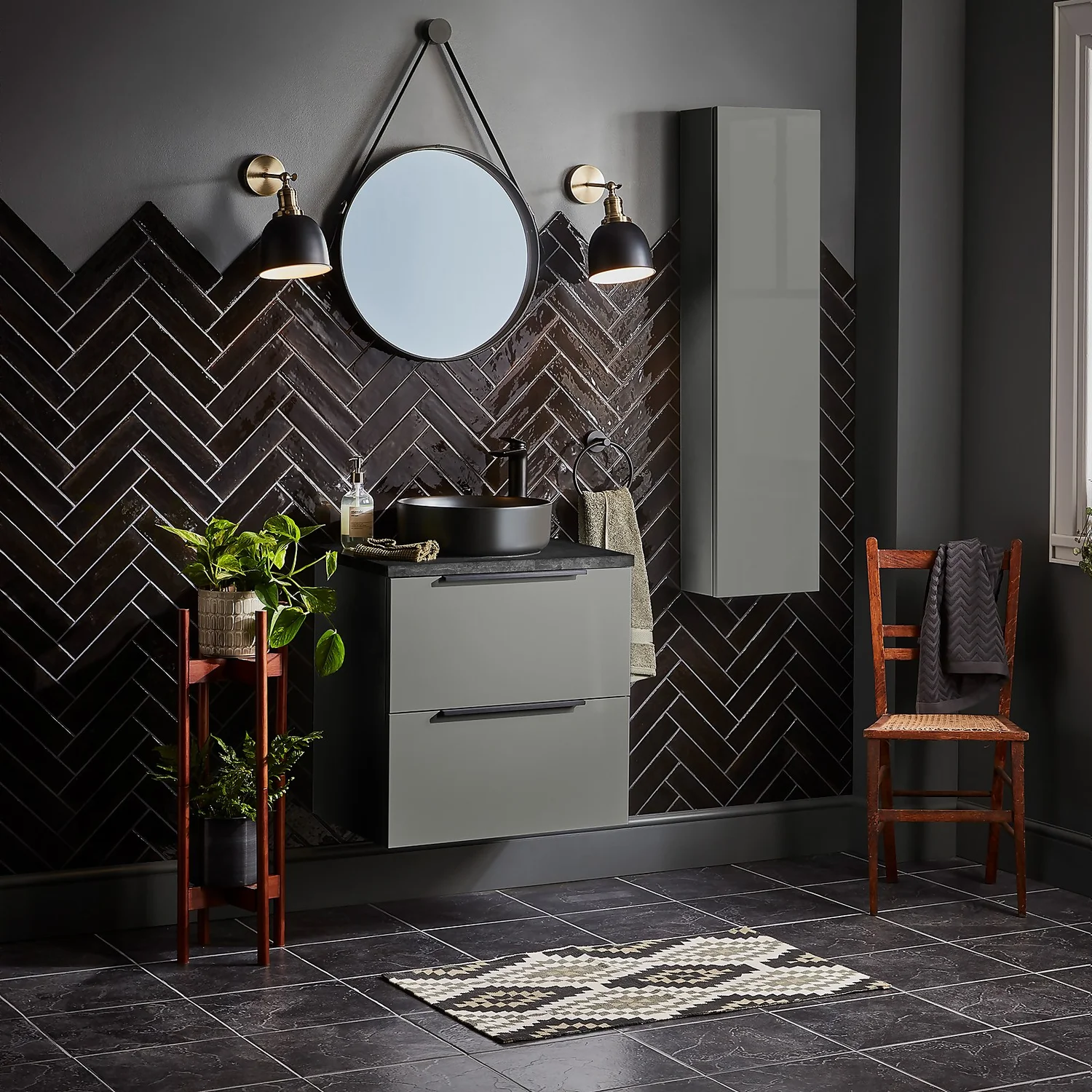 House Beautiful Aurelia Liquorice Ceramic Wall Tile 75 X 300mm - 0.5sqm Pack 7 House Beautiful Aurelia Liquorice Ceramic Wall Tile 75 X 300mm - 0.5sqm Pack - Image 5