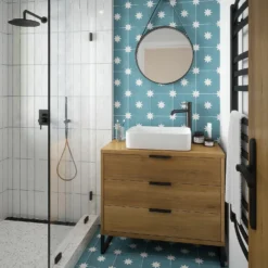 Country Living Starry Skies Peacock Teal Porcelain Wall & Floor Tile - 200 X 200mm - 0.52sqm Pack 16 Country Living Starry Skies Peacock Teal Porcelain Wall & Floor Tile - 200 X 200mm - 0.52sqm Pack -Sandtex Shop 13220582 1344909608317976