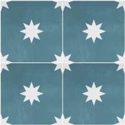 Country Living Starry Skies Peacock Teal Porcelain Wall & Floor Tile - 200 X 200mm - 0.52sqm Pack 12 Country Living Starry Skies Peacock Teal Porcelain Wall & Floor Tile - 200 X 200mm - 0.52sqm Pack -Sandtex Shop 13220582 1524916607678903