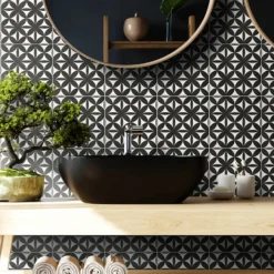 Sandtex Shop 26 Fiore Eclipse Grey Porcelain Wall & Floor Tile 200 X 200mm - 0.52sqm Pack