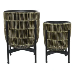 Kate Round Rattan Planter With Legs - Medium -Sandtex Shop 13222505 1744929320600625