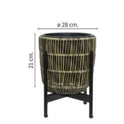 Kate Round Rattan Planter With Legs - Medium -Sandtex Shop 13222505 2824934510949729