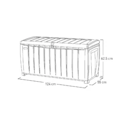 Keter Ace Outdoor Garden Storage Box 124 X 55 X 62.5 Cm - Grey And Black -Sandtex Shop 13432924 1804947994784994