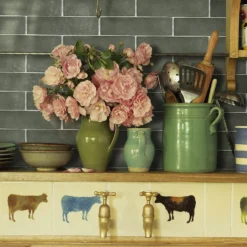 Sandtex Shop 24 Country Living Artisan Moss Green Ceramic Wall Tile 75 X 300mm - 0.5sqm Pack