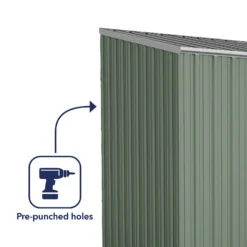 Absco 10 X 5ft Space Saver Metal Pent Shed - Green -Sandtex Shop 13440844 2034929185692095