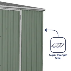 Absco 10 X 5ft Space Saver Metal Pent Shed - Green -Sandtex Shop 13440844 4854929185755203