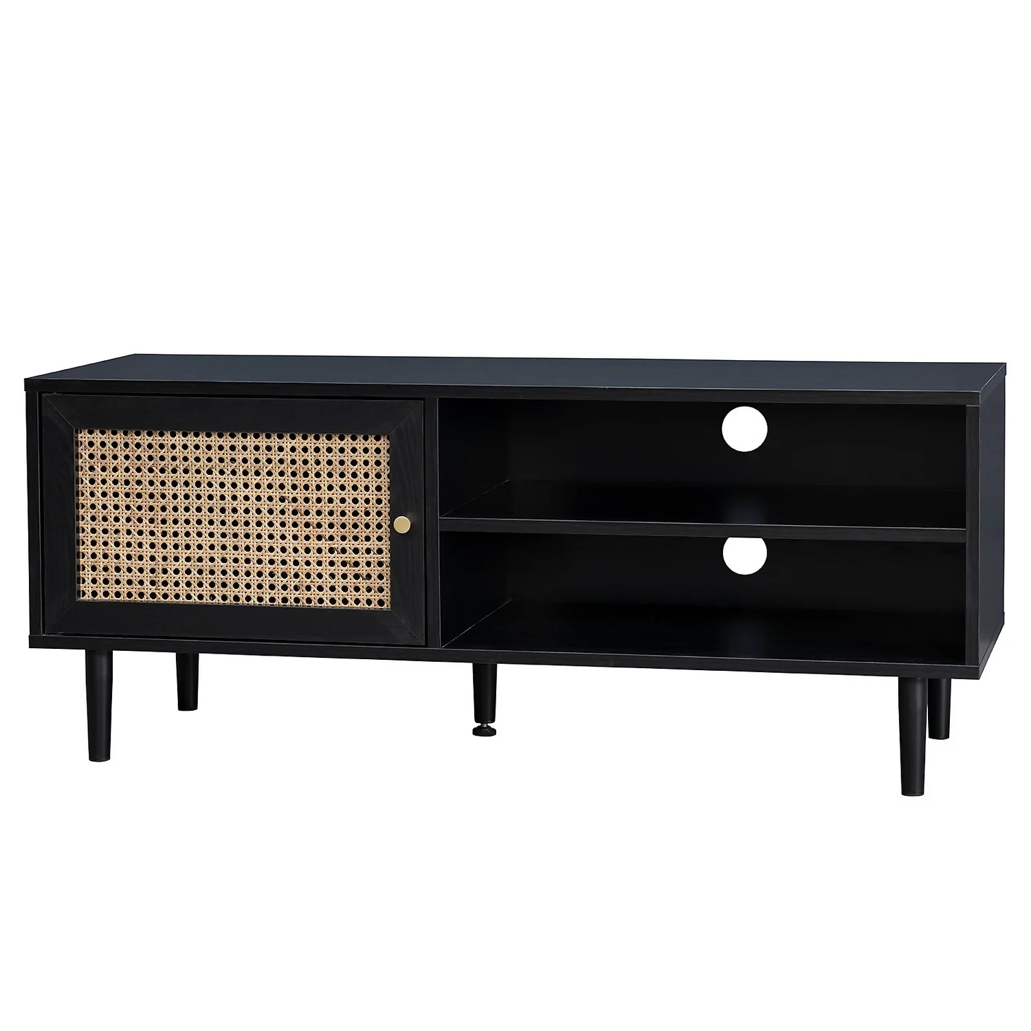Kubu Rattan TV Stand - Black 3 Kubu Rattan TV Stand - Black