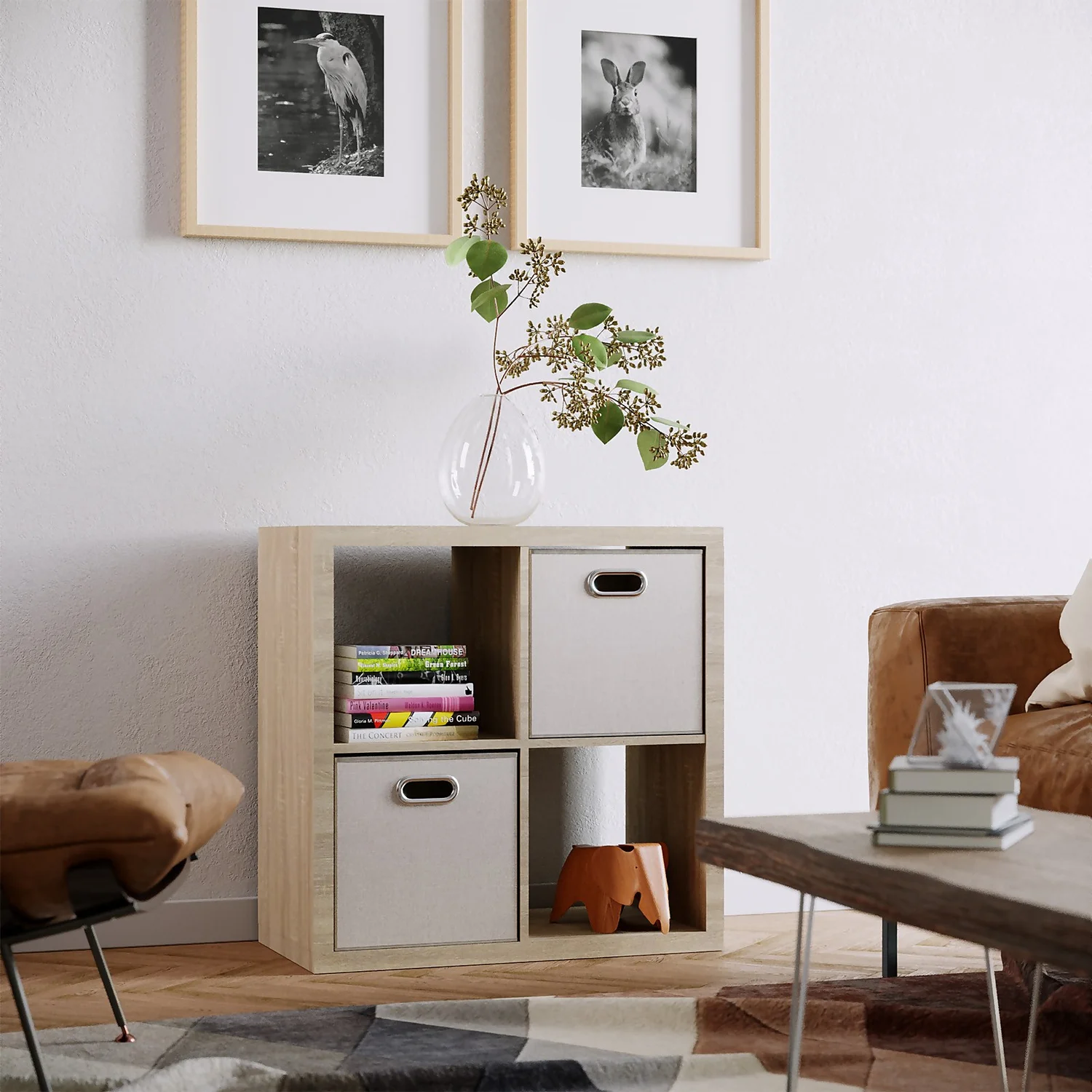 Clever Cube Fabric Insert - Set Of 2 - Taupe 4 Clever Cube Fabric Insert - Set Of 2 - Taupe - Image 2