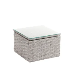 Alexandria Rattan Effect Garden Corner Sofa Set - Ash Grey -Sandtex Shop 13971225 7715022704506515