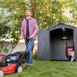 Lifetime 7x7ft Outdoor Storage Shed - Rough-Cut Grey -Sandtex Shop 13997403 1125000054921586