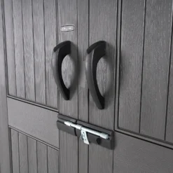 Lifetime 7x7ft Outdoor Storage Shed - Rough-Cut Grey -Sandtex Shop 13997403 1835000055142995