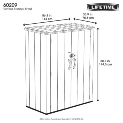 LIFETIME 1500L Vertical Storage Shed - Rough-Cut Brown -Sandtex Shop 13997404 6944999835363736