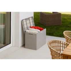 Toomax Garden Storage Box 160L - Warm Grey -Sandtex Shop 13997480 1485004537275055