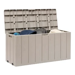Toomax Bravo Garden Storage Box 270L - Warm Grey -Sandtex Shop 13997481 5245004537169884