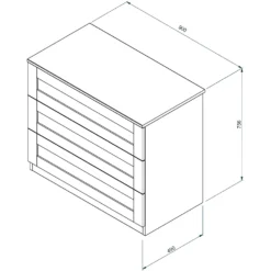 House Beautiful Realm Wide Chest Of Drawers - White Shaker (W) 900mm X (H) 756mm -Sandtex Shop 13999806 1485005576232628